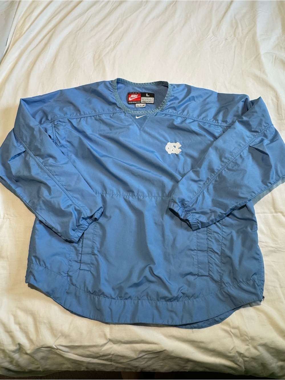 Vintage Nike Team UNC Tar Heels Carolina Blue Pullover Windbreaker L
